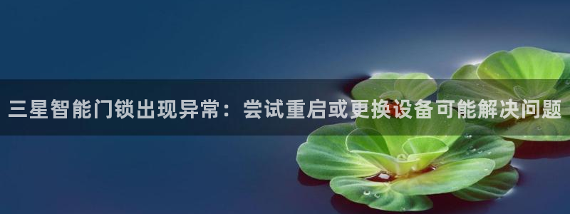 开丰娱乐咋7O777：三星智能门锁出现异常：尝试重启或更换设