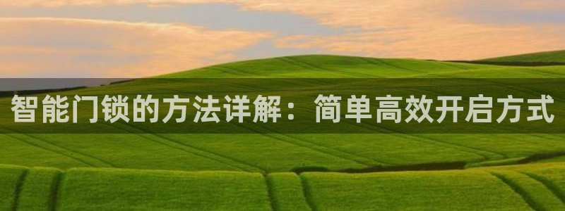 开丰娱乐线路：智能门锁的方法详解：简单高效开启方式